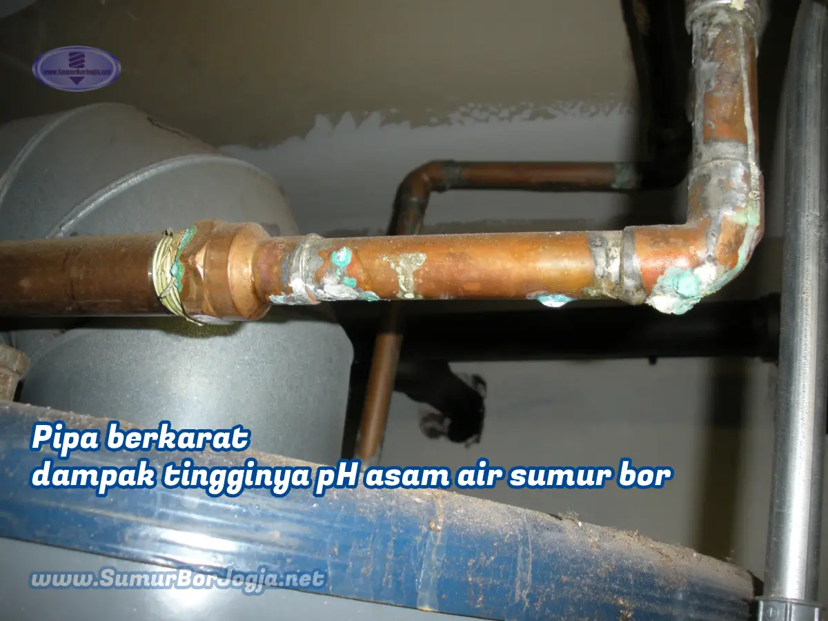 Korosi pada pipa air sebagai akibat atau dampak pH asam air sumur bor